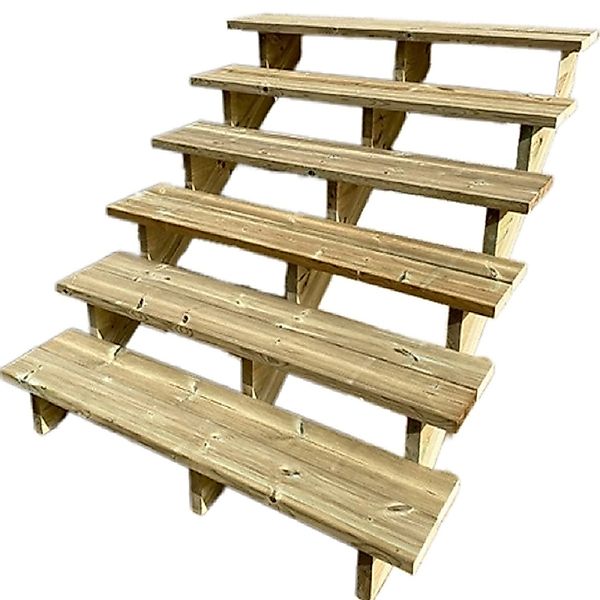 Vinuovo Treppe Holz 6 Stufen 140cm ohne Setzstufen günstig online kaufen