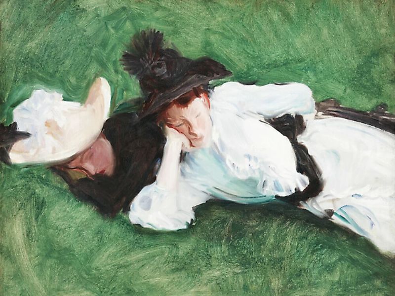Poster / Leinwandbild - John Singer Sargent: Zwei Mädchen Auf Einem Rasen günstig online kaufen