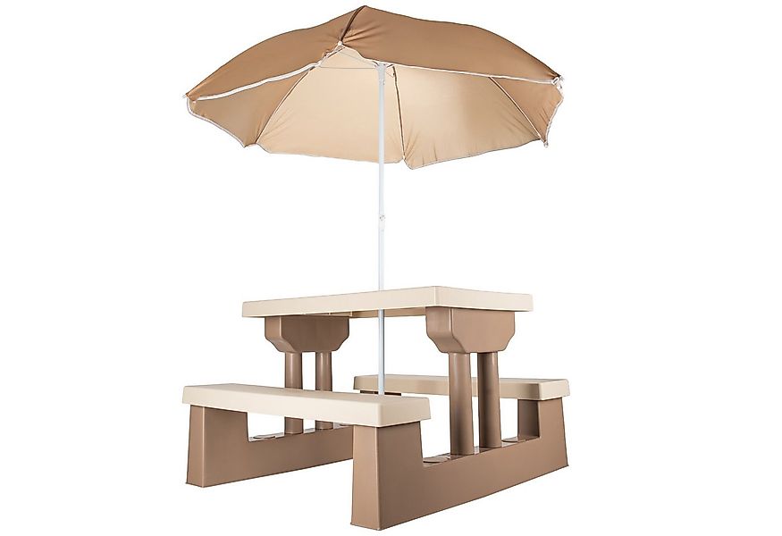 COIL Garten-Kindersitzgruppe Kinder-Picknicktisch mit Sonnenschirm 107 x 67 günstig online kaufen
