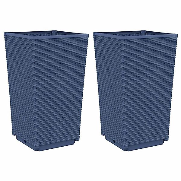vidaXL Pflanzkübel 2 Stk Blaugrau 32,5x32,5x57 cm PP 367846 günstig online kaufen