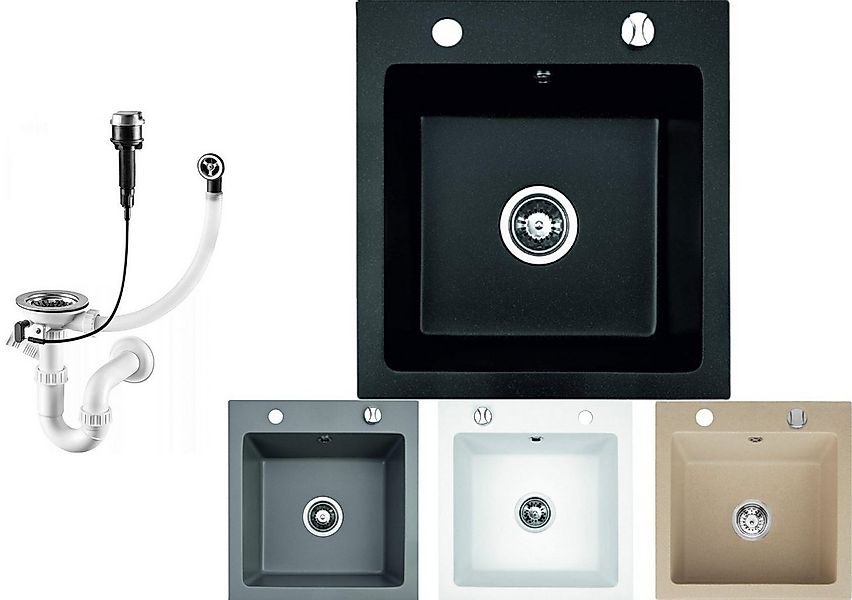 Faizee Möbel Granitspüle Granitspüle 48x50cm Küchenspüle inkl. Siphon Einba günstig online kaufen