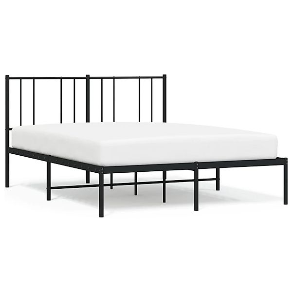 vidaXL Bettgestell mit Kopfteil Metall Schwarz 160x200 cm 352483 günstig online kaufen