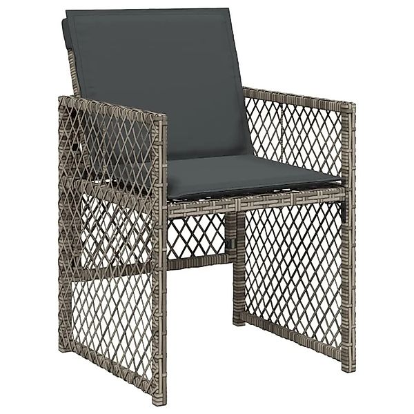 vidaXL Gartenstühle mit Kissen 4 Stk Grau Poly Rattan 364951 günstig online kaufen