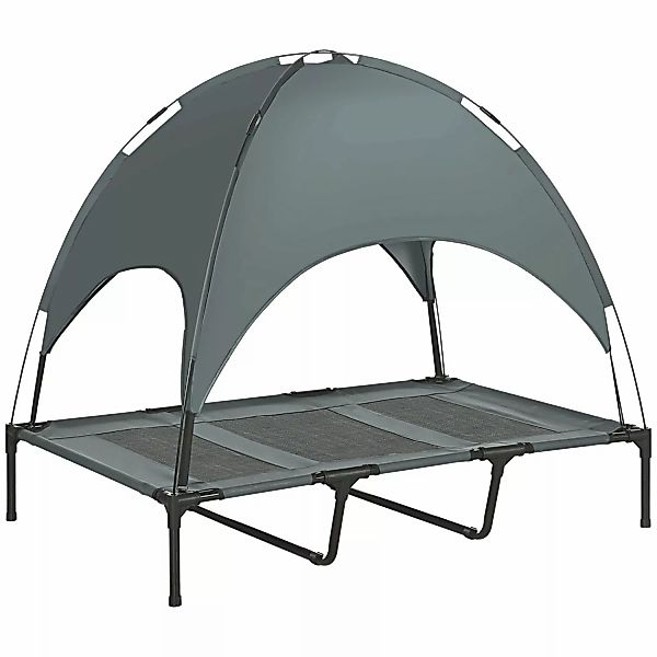 PawHut Tierbett Hundeliege mit Baldachin, Taftstoff, günstig online kaufen