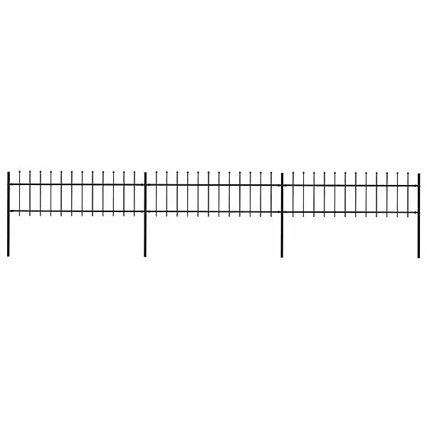 vidaXL Gartenzaun mit Speerspitze Stahl 537 x 60 cm Schwarz 277595 günstig online kaufen