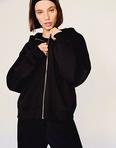 Bershka Hoodie Mit Reißverschluss Damen M Schwarz günstig online kaufen