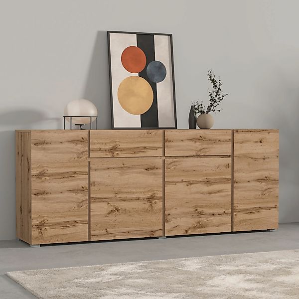 INOSIGN Sideboard "Metric,Breite 195 cm, grifflose Kommode 4 Türen/2 Schubk günstig online kaufen
