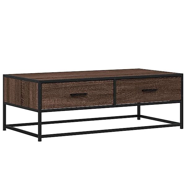 vidaXL Couchtisch Braun Eichen-Optik 100x50x35 cm Holzwerkstoff Metall 8487 günstig online kaufen
