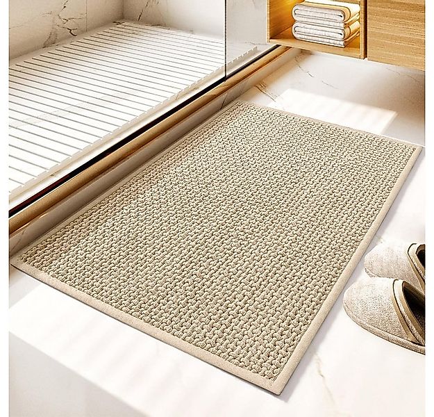 TUWENA Badematte Weich Chenille Badezimmerteppich, Badteppich rutschfest Wa günstig online kaufen