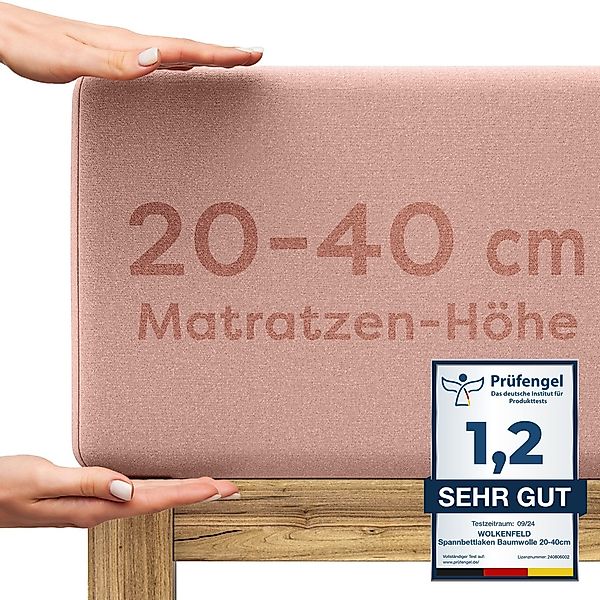 Wolkenfeld Spannbettlaken "Frida" Elastisch & Rutschfest: 90x200, 140x200, günstig online kaufen