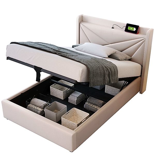 BlingBin Polsterbett Stauraumbett Jugendbett (1-tlg., Doppelbett günstig online kaufen