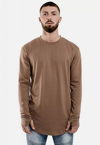 Blackskies T-Shirt Round Langarm Longshirt T-Shirt Braun Medium günstig online kaufen