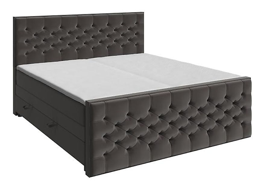 Boxspringbett ca. 200x200 cm Grau günstig online kaufen