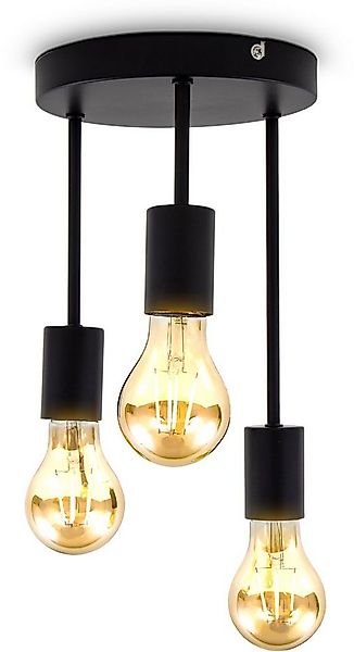 B.K.Licht Deckenspot BK_DS1458 Deckenlampe, Retro, Schwarz matt, Metall, oh günstig online kaufen