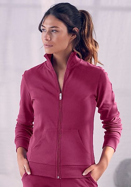 Bench. Loungewear Sweatjacke mit Logostickerei am Stehkragen, Loungewear, L günstig online kaufen