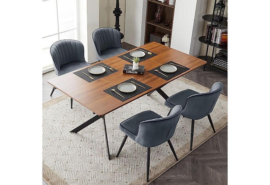 EUGAD Polsterstuhl (2 St), Stühle Esszimmer Modern, aus Samt, Metallbeine günstig online kaufen