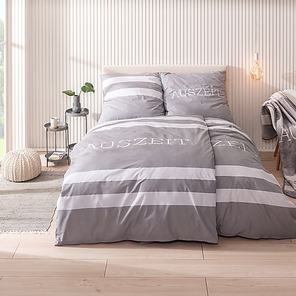 MTOnlinehandel Bettwäsche Auszeit in 155 cm x 220 cm, 100 % Baumwolle, Renf günstig online kaufen