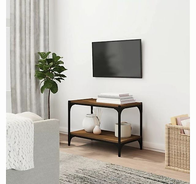 furnicato TV-Schrank Braun Eichen-Optik 60x33x41 cm Holzwerkstoff Stahl günstig online kaufen