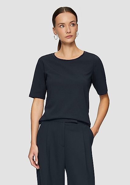 s.Oliver Kurzarmshirt T-Shirt T-Shirt aus Baumwollmix mit Doublelayer-Detai günstig online kaufen