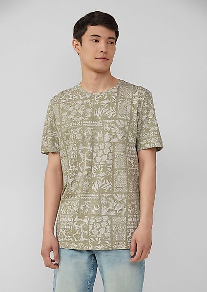 s.Oliver Kurzarmshirt T-Shirt Baumwoll-T-Shirt mit All-over-Print günstig online kaufen