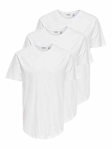 ONLY & SONS Rundhalsshirt "ONSMATT LONGY SS TEE 3-PACK" Packung, 3 Stk. Bau günstig online kaufen