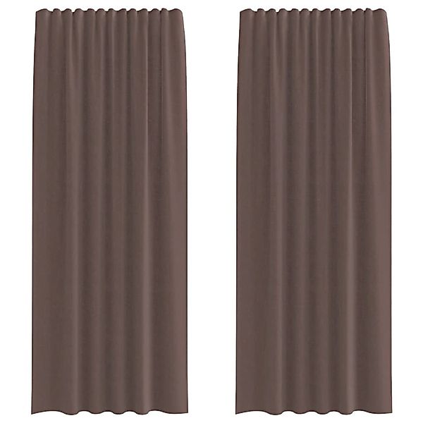 vidaXL Voile Vorhänge mit Lasche 2 Stk Braun 4102264 günstig online kaufen