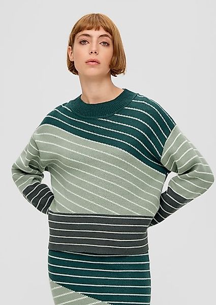 s.Oliver Strickpullover Strickpulli mit asymmetrischen Streifen günstig online kaufen