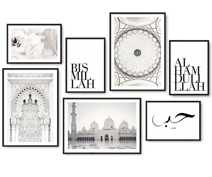 Hyggelig Home Poster Moschee, Premium Poster Set OHNE & MIT Rahmen - 7 Wand günstig online kaufen