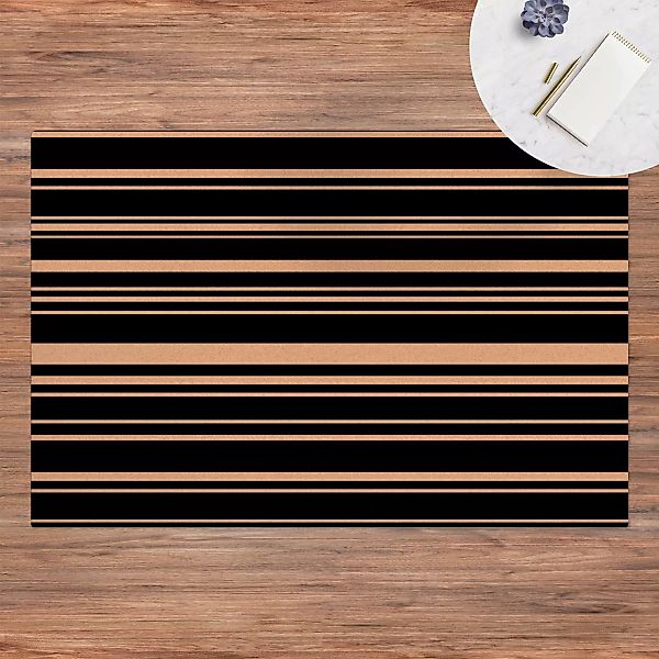 Kork-Teppich Streifen vor Schwarz günstig online kaufen