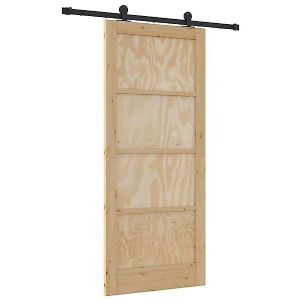 vidaXL Schiebetür ORKDAL Natur und Schwarz 86 x 198,5 cm 3333454 günstig online kaufen