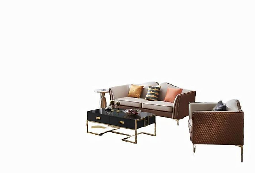 JVmoebel Sofa Sofagarnitur 3+2 Sitzer Klassische Garnituren Leder Sofas, Ma günstig online kaufen