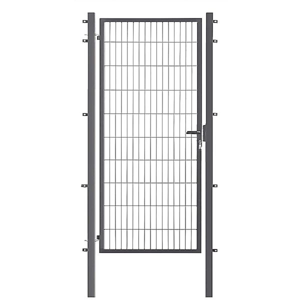 Metallzaun Einzeltor für Doppelstabmatten Anthrazit Rahmen 200 cm x 100 cm günstig online kaufen