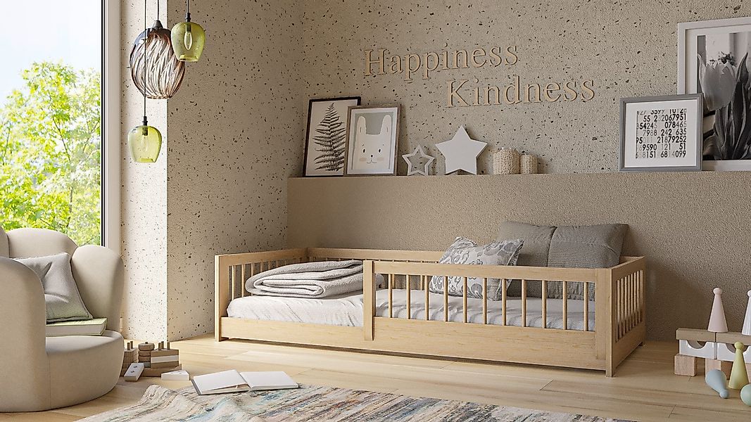 thematys Kinderbett Bodenbett mit Rausfallschutz für günstig online kaufen