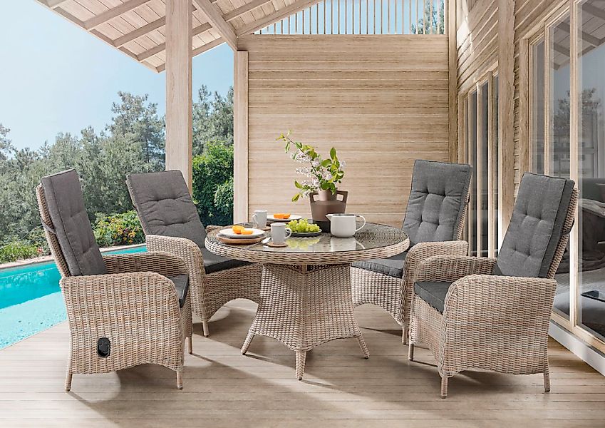 Destiny Garten-Essgruppe "PALMA LUNA", (9 tlg., 4x Hochlehner, 1x Tisch, in günstig online kaufen