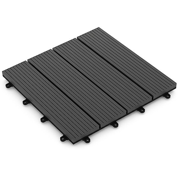 WPC Fliesen 44er-Set Klassik Anthrazit - 30x30cm günstig online kaufen