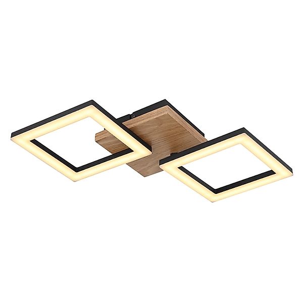 Globo LED-Deckenleuchte Kerry Holzfarben/Schwarz 46 x 22,5 cm günstig online kaufen