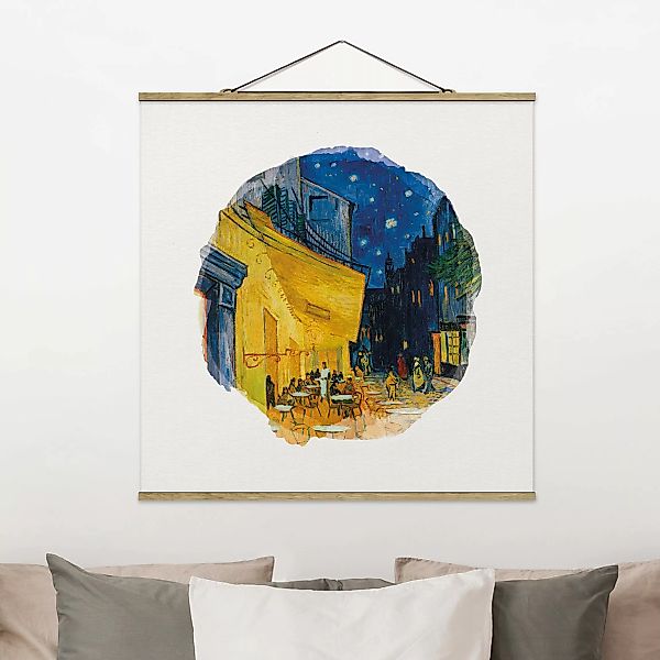 Stoffbild Kunstdruck mit Posterleisten - Quadrat Wasserfarben - Vincent van günstig online kaufen
