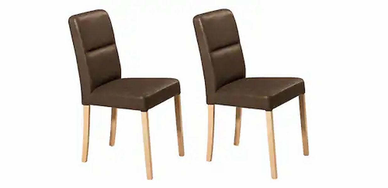 Home affaire 4-Fußstuhl "Laros", (Set), Kunstleder, Massivholzgestell günstig online kaufen