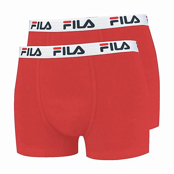 FILA Herren Boxer Shorts, 2er Pack - Baumwolle, einfarbig rot XXL (XX-Large günstig online kaufen