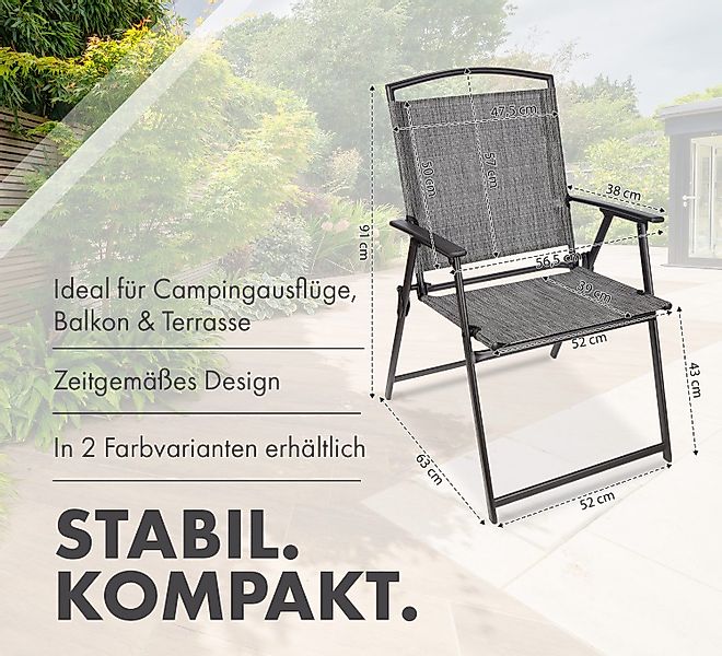 BRUBAKER Campingstuhl Bergamo - Camping Gartenstuhl günstig online kaufen