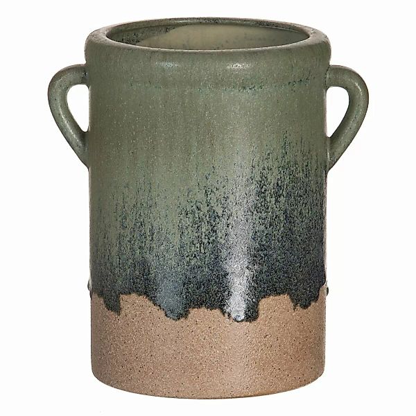 Blumentopf 18,5 X 14 X 20 Cm Aus Keramik Grün Creme günstig online kaufen