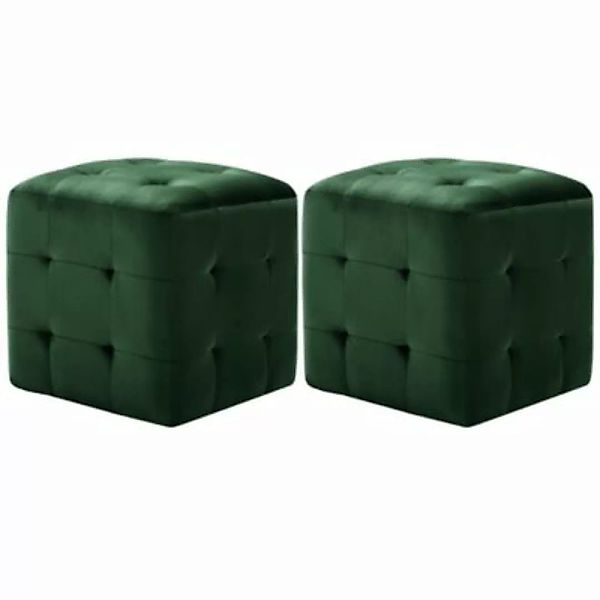 vidaXL Nachttische 2 Stk. Grün 30x30x30 cm Samtstoff Nachttisch grün günstig online kaufen