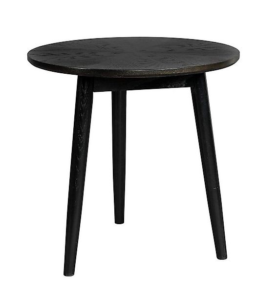 Trendmöbel24 Beistelltisch Beistelltisch FABIO BLACK Ø 50 Eiche furniert sc günstig online kaufen