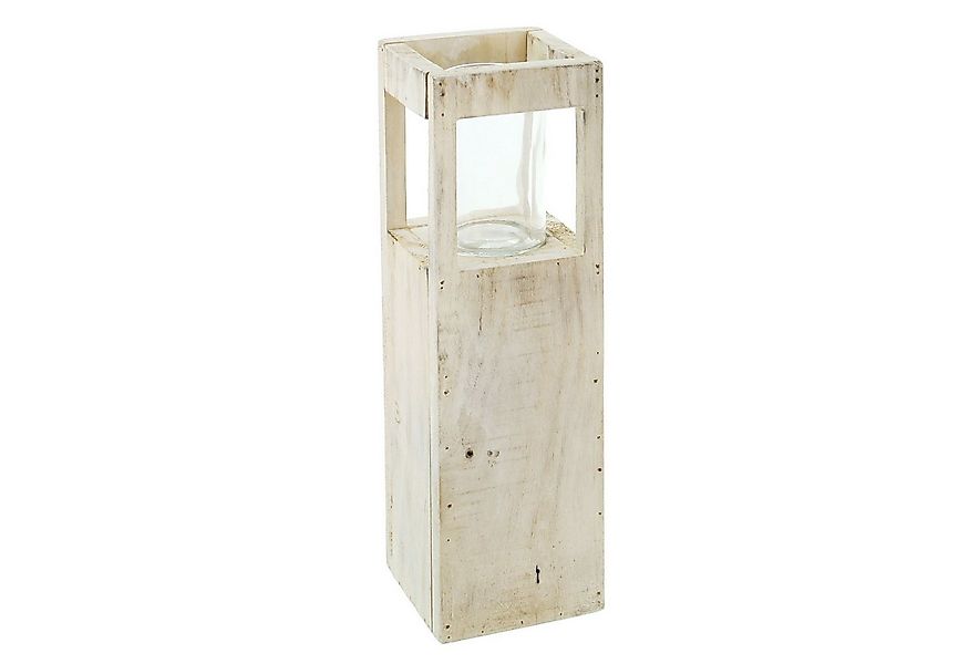 Dekoleidenschaft Bodenwindlicht Windlichtsäule "Shabby-Charme" aus Holz & G günstig online kaufen