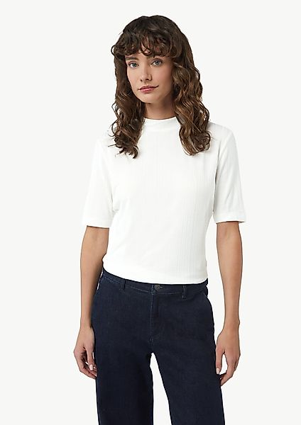 Comma Kurzarmshirt Schmales T-Shirt mit Stehkragen günstig online kaufen