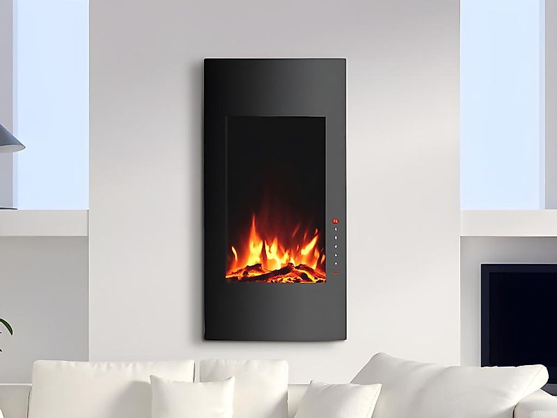 Elektrokamin abgerundet - 41 x 13 x 81 cm - Schwarz - VULCANO günstig online kaufen