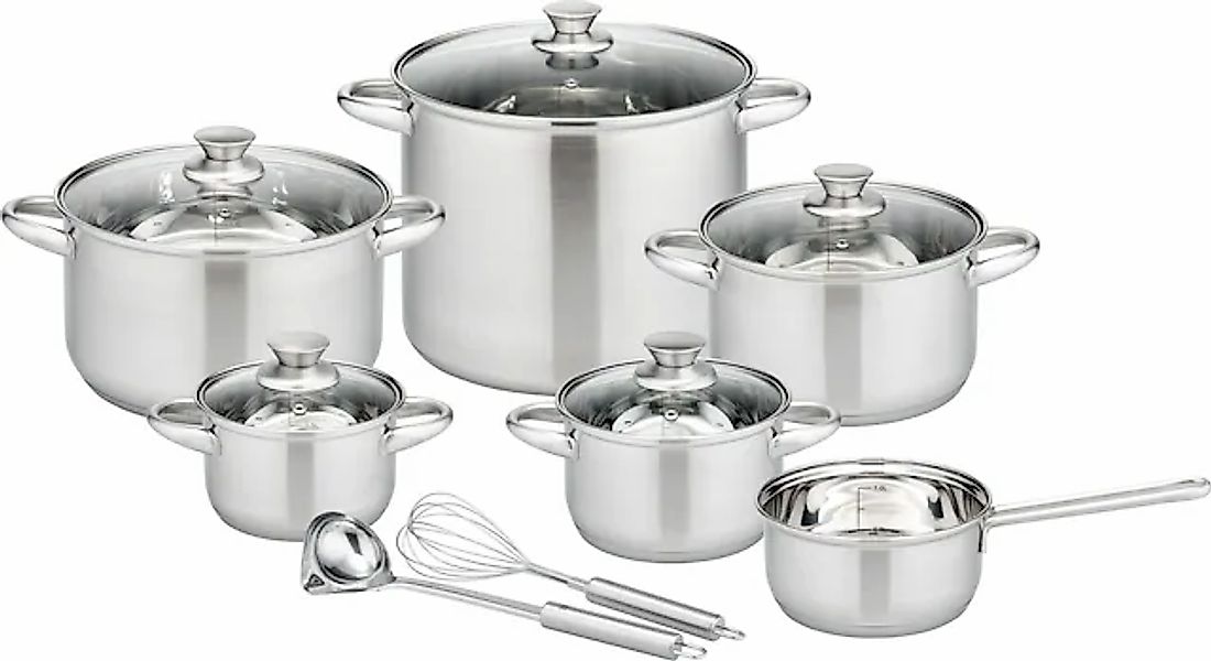 GSW Topf-Set »Rigo« Edelstahl Set, Kochtopf 14/16/20/24 cm, 1 Stielkasserol günstig online kaufen