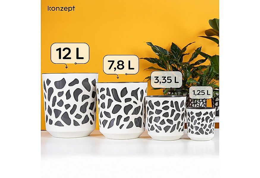 KONZEPT Blumentopf großer Übertopf aus Kunststoff für Zimmerpflanzen (2 St. günstig online kaufen