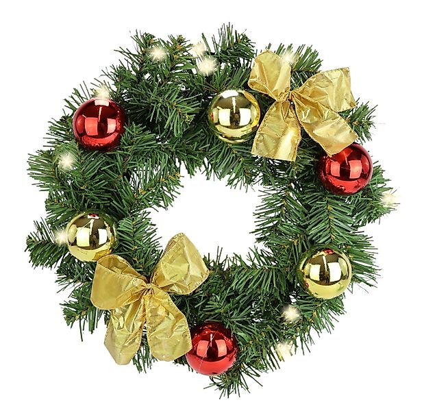Kunstkranz LED-Weihnachtskranz dekoriert, I.GE.A., Höhe 10 cm, Kranz mit Ku günstig online kaufen