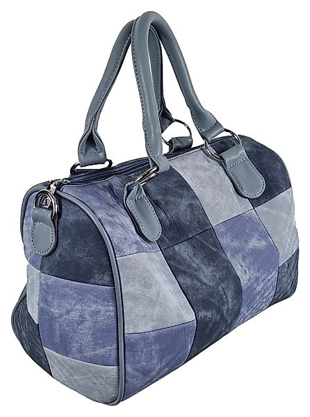 Einkaufszauber Schultertasche Handtasche Bowlingbag Jeans, Jeansstoff günstig online kaufen